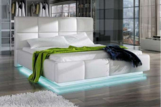 Необязательный размер Белая фальшивая кожаная газовая подъемник Покрытая кровать