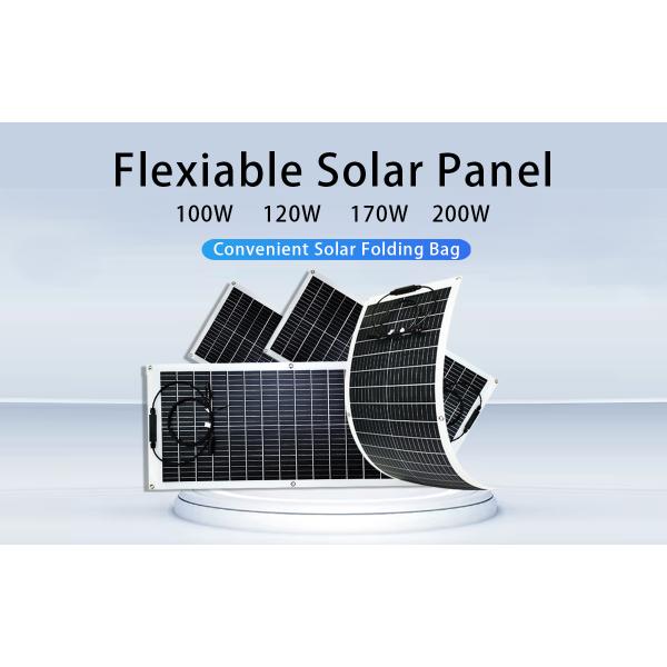 100w Flexible Solar Panel 12v For Caravan Rv Boat Cabin Home Camper Van Shed Uk
