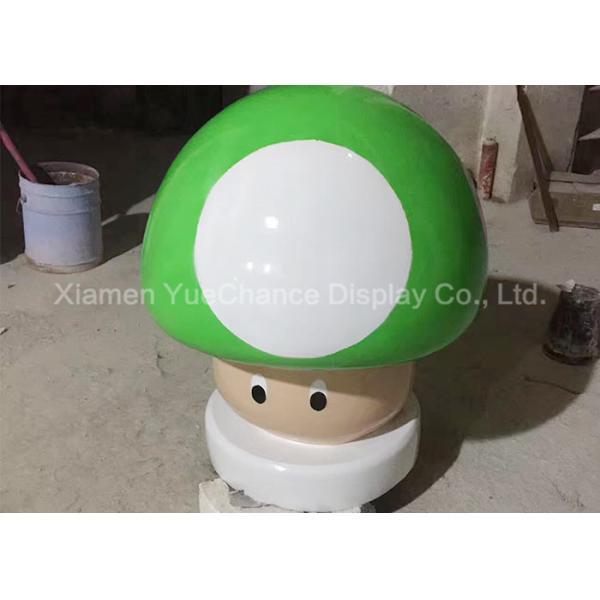 Statues artificielles de champignon de fibre de verre, statues de jardin de fibre de verre résistantes à l'usure