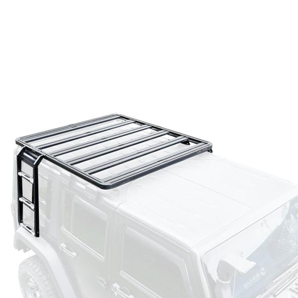 Powder Coated Ladder Jl Roof Rack for Jlu Jeep Rubicon Wrangler Convenient Cargo Storage