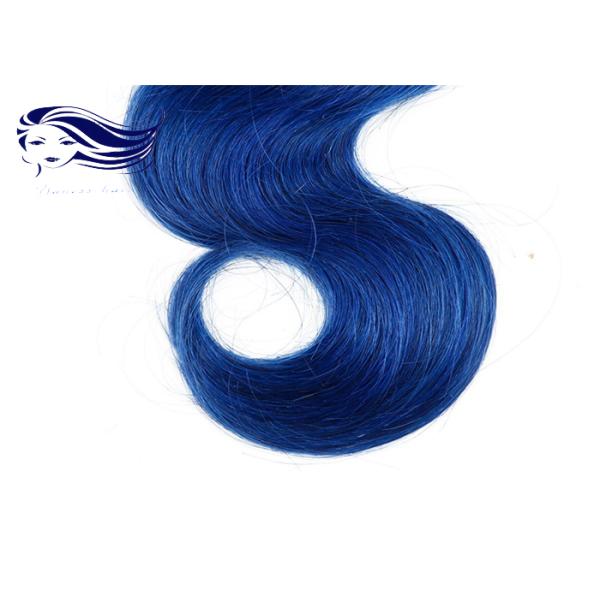 Пачки Weave волос Peruvian волос 100 цвета Ombre объемной волны голубые