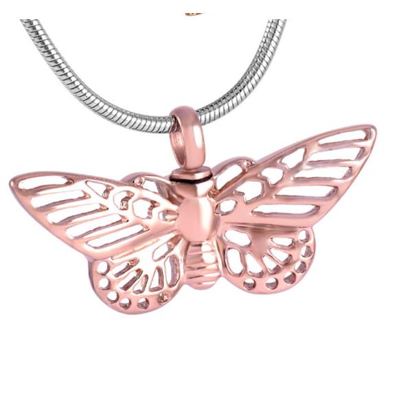 Pet Ashes Pendant Necklace Beautiful Butterfly Cremation Jewelry for Animal Ashes