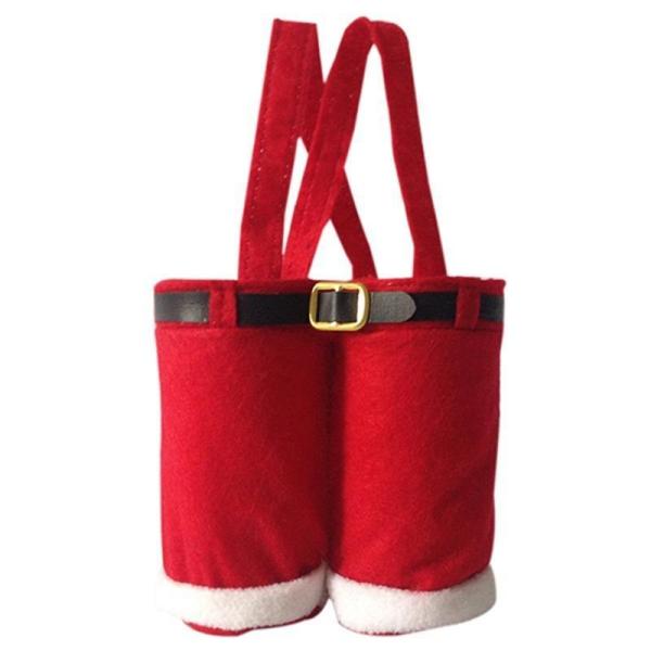 Santa Claus Pants Shaped Gift Bags for Holiday Gifts Candy Bag Christmas Decorations