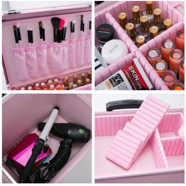 Aluminum Makeup Vanity Case Crack Resistant For Cosmetics Storage