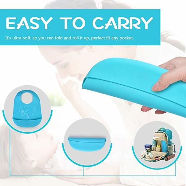 Waterproof Soft Silicone Baby Apron Bib Easily Wipes Clean Customized Size