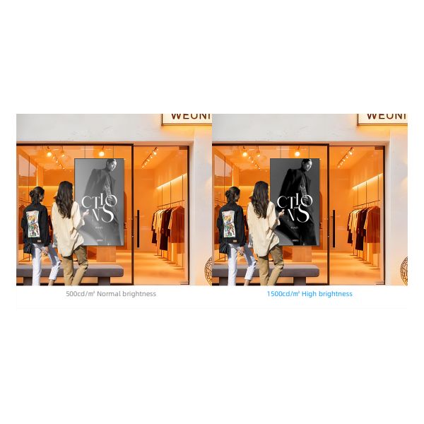 Window Digital Advertising Screen 65 Inch High Brightness 1500cd/m2