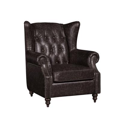 Tiger High Back Leather Armchair Elegant Back Buttons Living Room Decoration