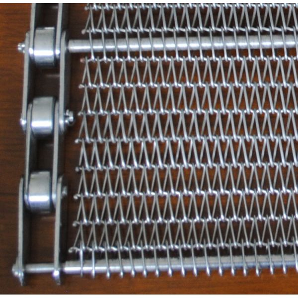 Food Grade High Temperature Metal Carbon  Mesh Flush Grid Oven Chain Link  Weave Spiral Conveyor Stainless Steel Wire Belt