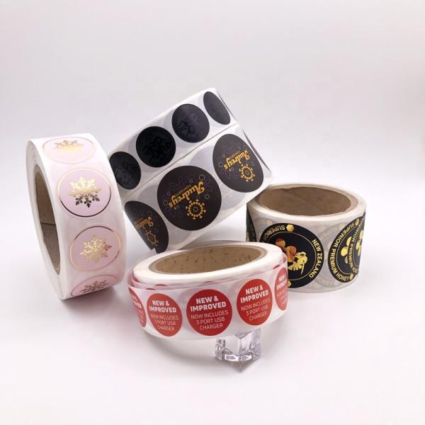 Custom Printed Logo Labels for Packaging Vinyl Waterproof Sticker Printing Roll Label Round Stickers