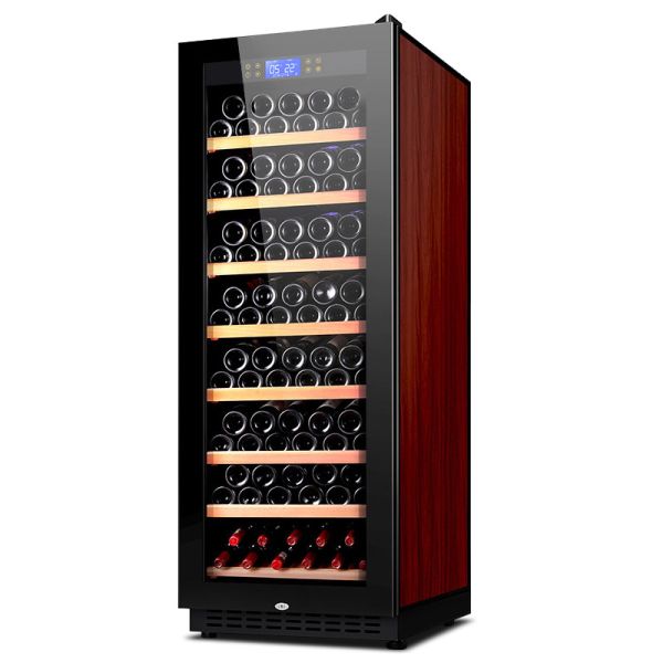 Freestanding Wooden Wine Cooler Cabinet with Digital Touch Control and Adjustable Shelves