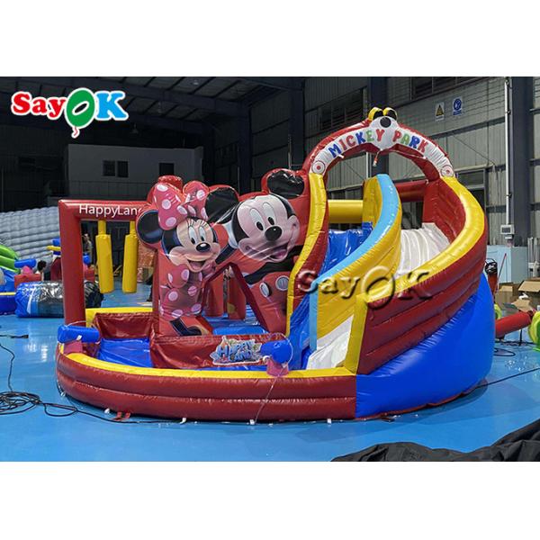 Cartoon Mouse Theme Inflatable Bounce House Water Slide 4.6x4.3x 3.1m
