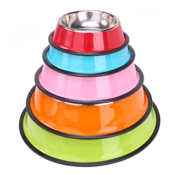 10oz - 50oz Dog Feeder Bowls Powder Coated Stainless Steel Dog Bowls