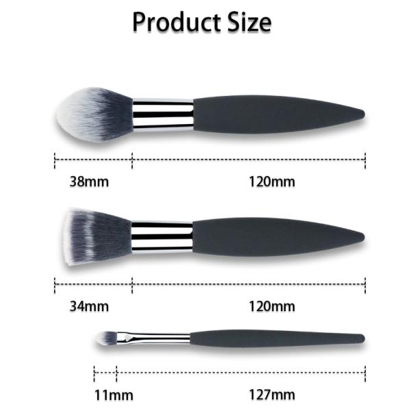 7 Pieces Luxury Travel Makeup Brush Set Easy Grip Durable Plastic Handle