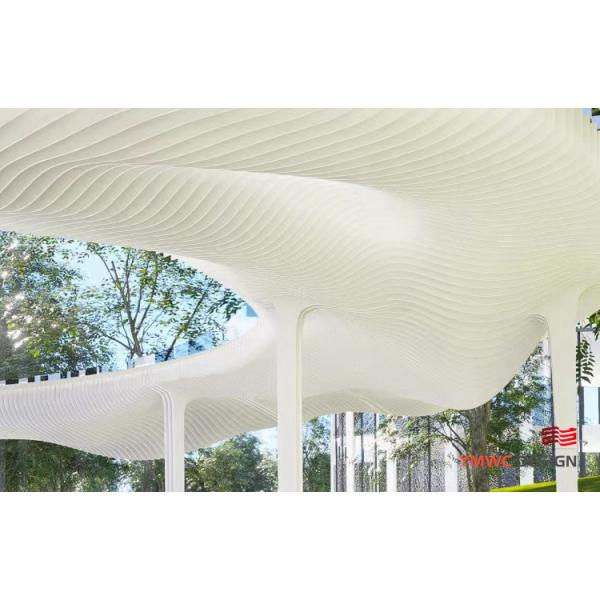 Modern Style White Stainless Steel Art Gallery Steel Structure Sculpture Emberwind Pergola