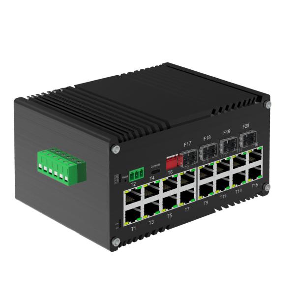 Industrial L2+ 16-Port 10/100/1000T 802.3at PoE plus 4-Port 1000X SFP Managed Ethernet Switch