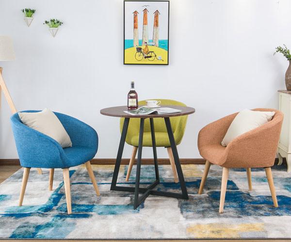 El artículo clásico de la tela de madera de Sofa Single Seater Armchair Linen tapizó