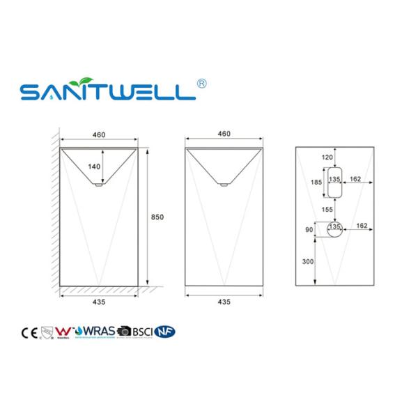 European Style White Toliet Pedestal Wash Basin Fixing To Wall With Back