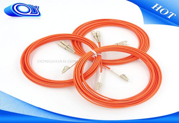 Orange cable OM2 fiber optical cables 50 / 125 Multimode , Fiber Optic LC - SC Patch Cord