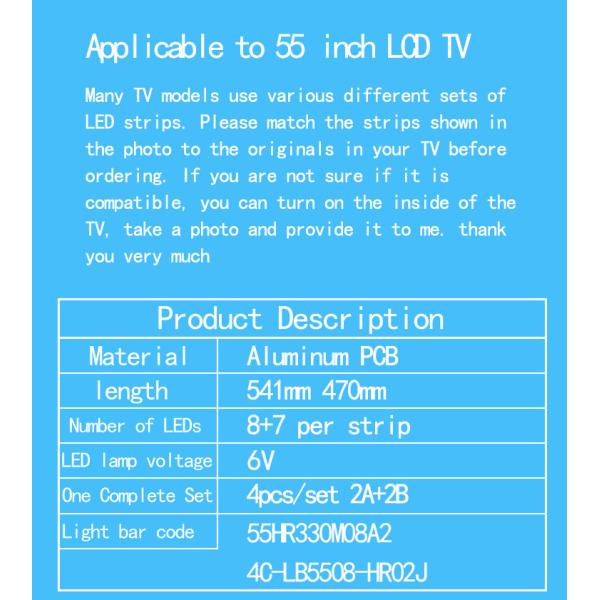 для TCL 55A660U/55V2 55D6 A 55A460 световой полосы 55HR330M08A2 V2