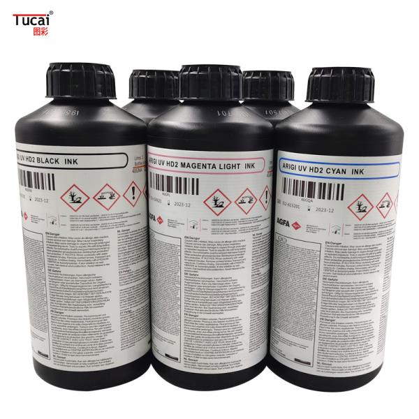 1L Bottle AGFA UV Ink HD2 Compatible with Konica Ricoh Printhead in BK/CY/MG/LM/LC