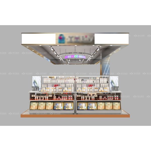 BKC017 Trendy Cosmetic Booth Makeup Kiosk Display for Beauty Shop Decoration and Store Design