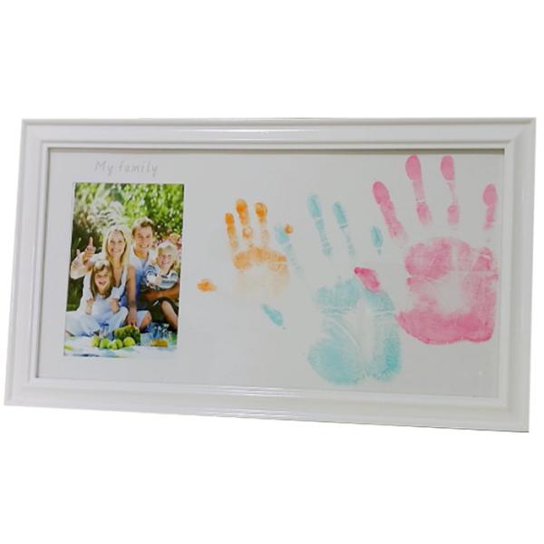 Lovely Wooden Baby Hand And Footprint Photo Frame For Bedroom Decoration