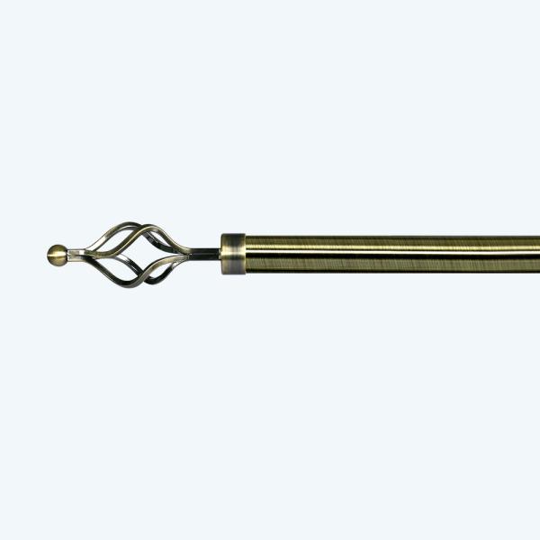KYOK Electroplated Classical Style Expandable Twisted Curtain Finial Curtain Rod Set