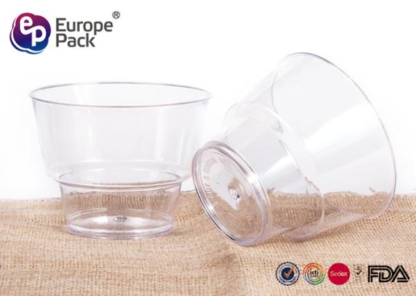 Elegant Disposable Plastic Dessert Cup 5Oz Round Shape Plastic Dessert Glasses