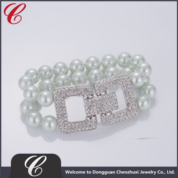 Women Fashion Customized Crystal Bangles Hawaiian Pearl Bracelets