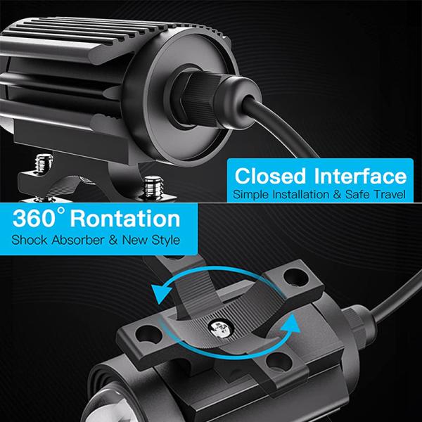 3570 LED 32W Triple Light External Spotlight For Universal Motorcycle Car