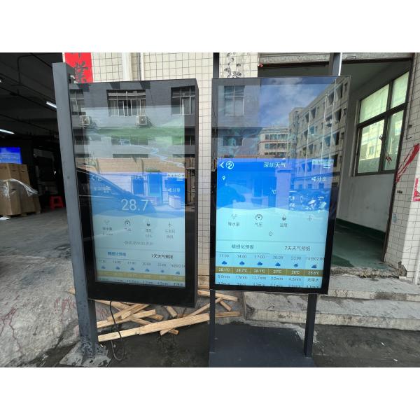 55' IP66 оптическая сцепка водонепроницаемая 2500 нитс наружный LCD рекламный цифровой дисплей киоск с низким расходом энергии