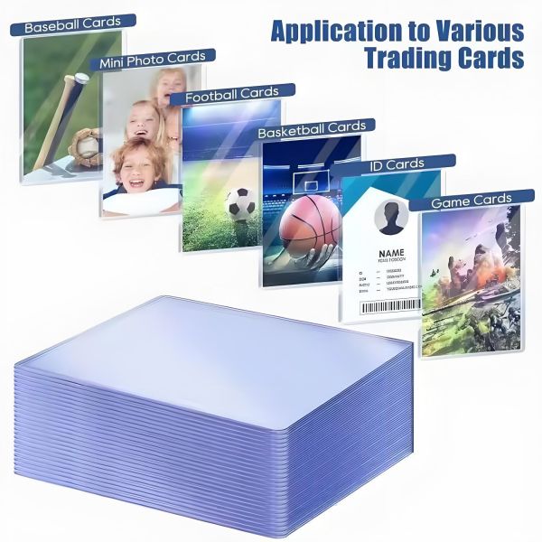 Solid Clear 35PT Toploaders PVC Vinyl Card Protector Holder for Sports Game Trading Card Toploaders