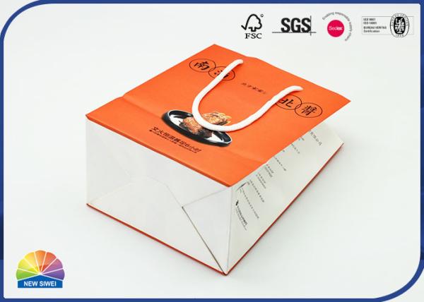 Os sacos de papel brancos do punho 180gsm Kraft do algodão apresentam o empacotamento