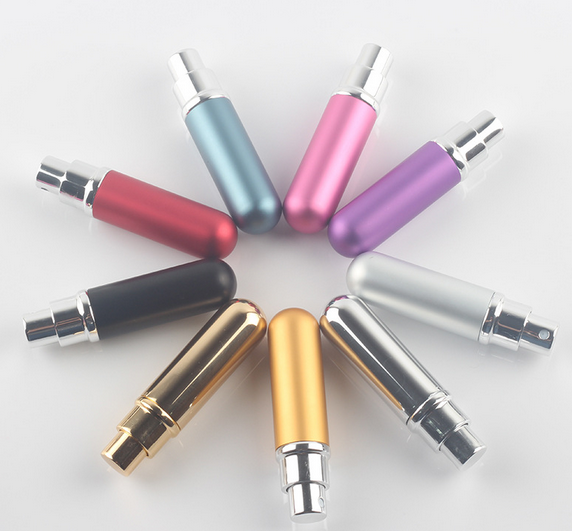 СГС алюминия атомизатора 5мл духов перемещения формы цилиндра с спрейером насоса