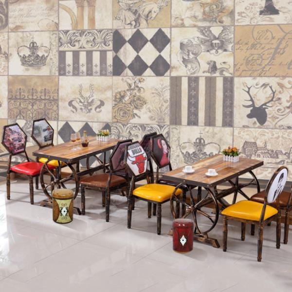 4ft*2ft Plywood / Cast Iron Table Base Industrial Style Coffee Table With Wheel Design