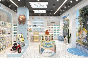 Klein Blue Style Baby Store Display Shelf Customizable 50 Sqm