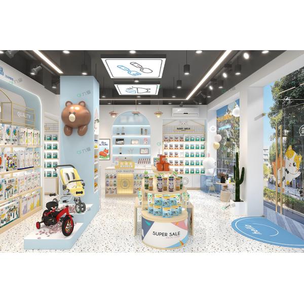 Klein Blue Merch Display Rack Shelf Retail Fixtures For Baby Shop Customizable 50Sqm