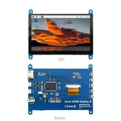 5 Inch HDMI LCD Display CTP IPS TFT LCD Display 800x480 For Raspberry Pi