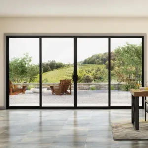 Waterproof Multi Functional Aluminum Folding Glass Doors With Silicone And Powder Coated Finish