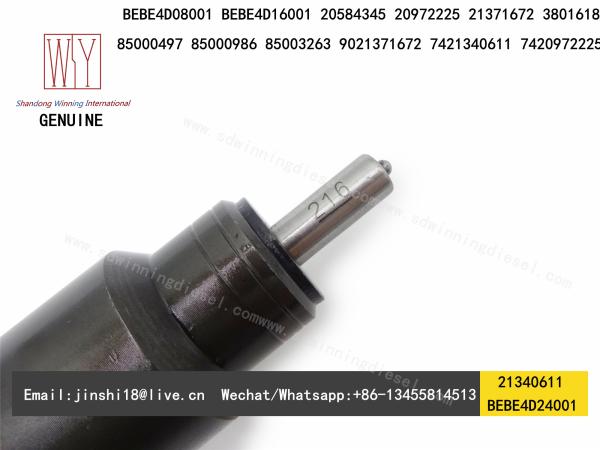 HIGH QUALITY AND NEW DIESEL FUEL ELECTRIC UNIT INJECTOR BEBE4D24001, 21340611, 21371672, 85003263, 7421340611 FOR MD13 E