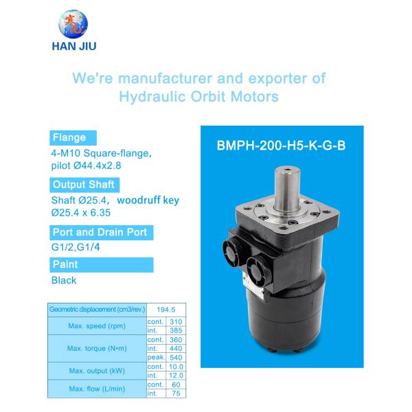 La llave hidráulica BSP G1/2 del motor 1inch Woodrufff del alto esfuerzo de torsión de poca velocidad dinámico vira el motor hacia el lado de babor hidráulico cruzado