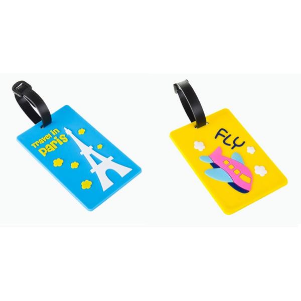 Promotional Custom Logo Travel 3D Soft PVC Luggage Tag, Personalized Rubber Airline Bag