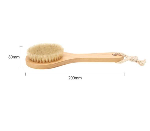 Soft Natural Bristle Bath Brush Exfoliating Wooden Body Massage Shower Brush