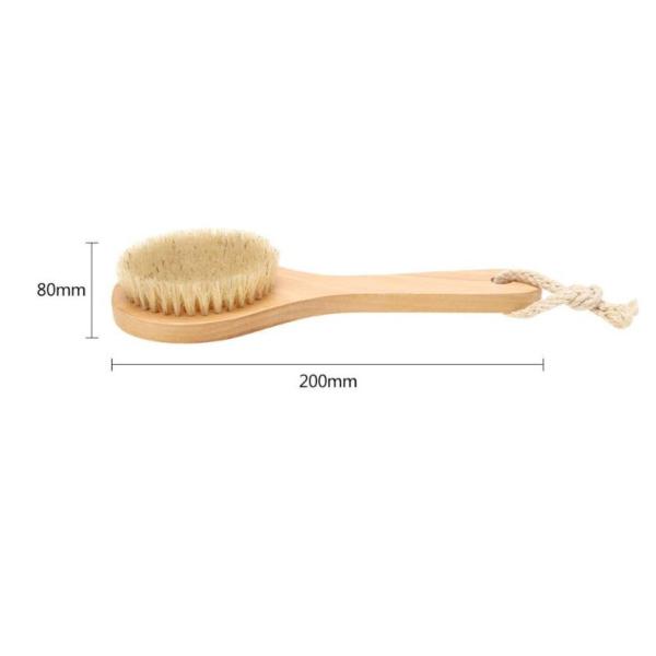 Soft Natural Bristle Bath Brush Exfoliating Wooden Body Massage Shower Brush