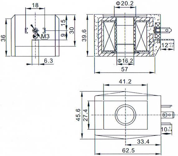 AB510 DIN43650 Form A Flow Control CKD Type Solenoid Valve Coil