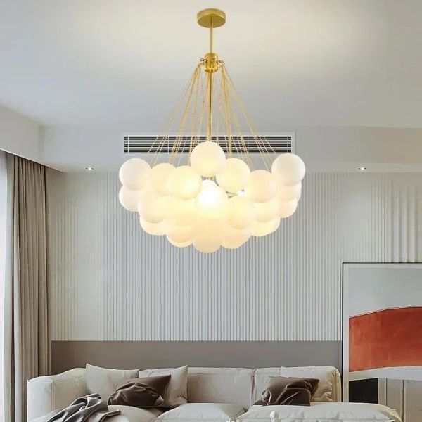 Glasses Bubble Chandeliers Nordic Frosted Glass Gold Black Pendant Light （WH-AP-669）