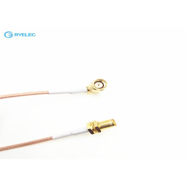 200mm rg316 cable assembly sma female rp bulkhead to sma male right angle rp connector