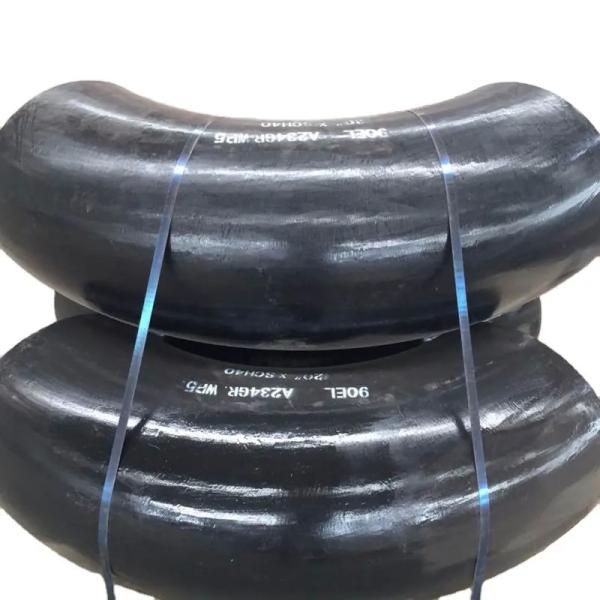 P235TR2 90 Degree Black Paint Seamless Elbow Butt Welded Carbon Steel Elbow