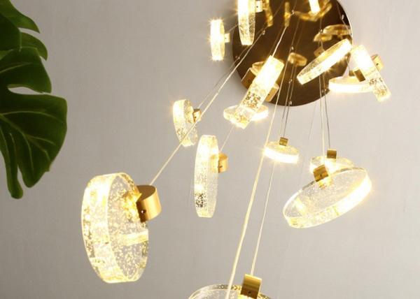 Escada de gerencio postmoderno 265V Crystal Glass Ceiling Lights da altura 2m