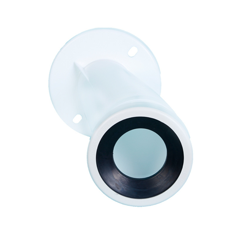 White Toilet Accessory Wall Drain Pipe, Sewage Pipe, Conversion Connector Universal Adapter Wall Trunking
